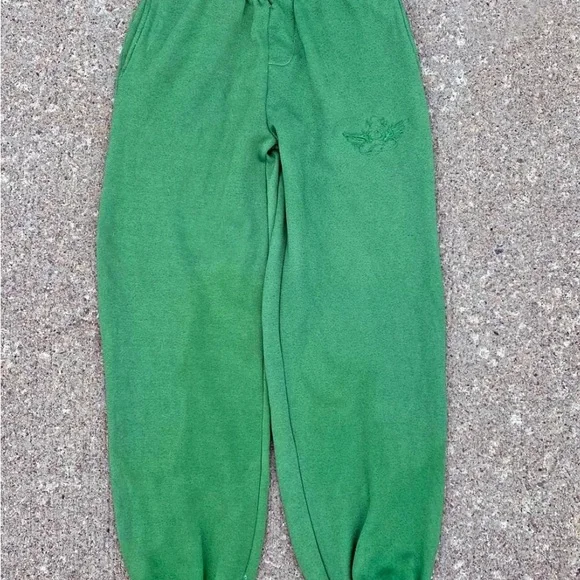 BOYS LIE Josh Grunfeld Green Sweatpants w/missing button at waist. NWOT - Picture 2 of 6